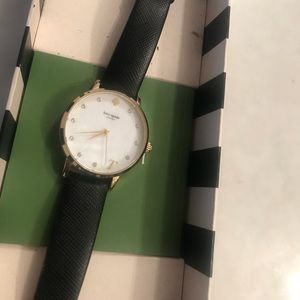Kate Spade Metro Monogram Black Leather watch